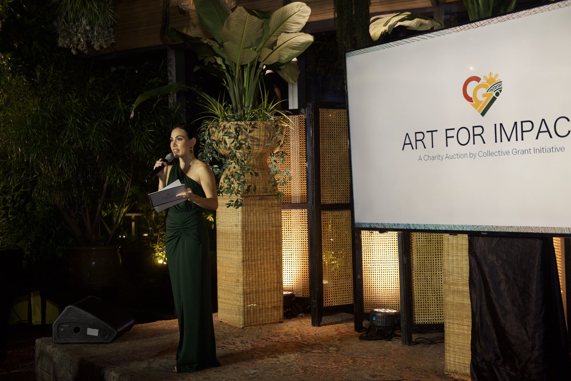 Tables set for Art for Impact at Manila House