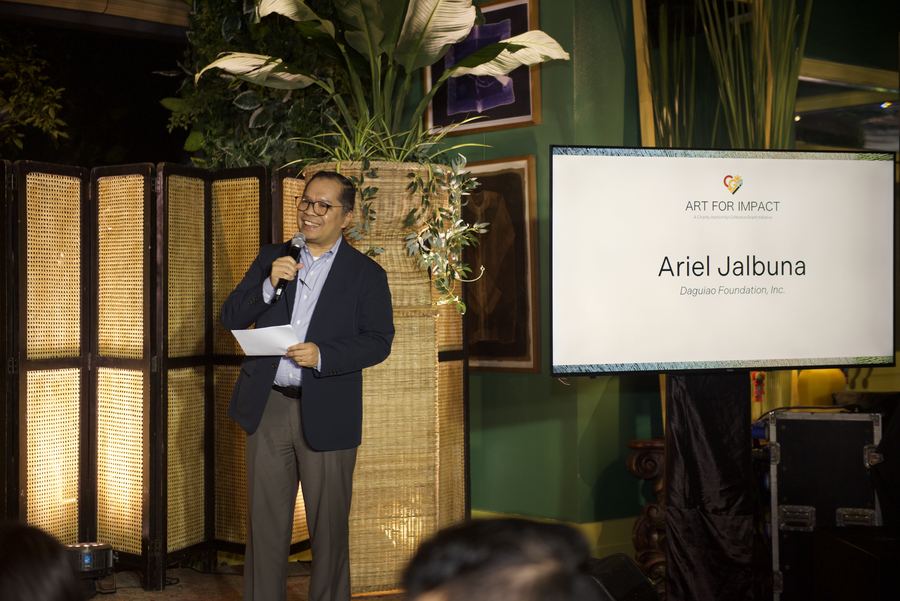 Ariel Jalbuna of The Daguiao Foundation speaking